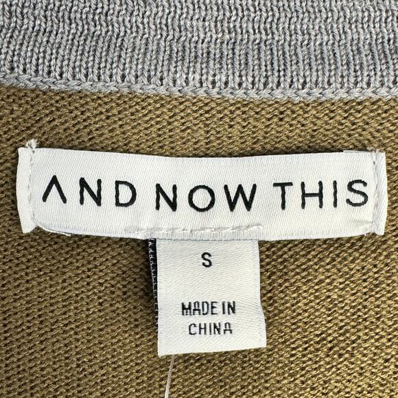 And Now This Mens Sweater Size Small Gray Green Striped Pullover Knit Collared - Picture 4 of 10